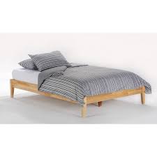 The headboard and footboard of the bed are detailed with. Basic Platform Bed Frame In Natural Wood Finish Fastfurnishings Com