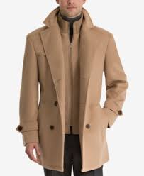 Zipper bib with knit collar at inside imported lauren by ralph lauren men's coat. Lauren Ralph Lauren Labrada Double Breasted Wool Blend Peacoat With Knit Bib Insert Reviews Coats Jackets Men Macy S Double Breasted Wool Peacoat Peacoat Men