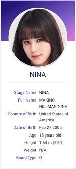Nina Makino Hillman Niziu Hallyu Idol Profiles Jpop Japanese Girl Band Sony Music Entertainment American Singers