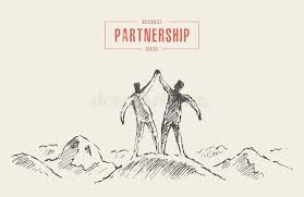 Two Success Mountain Holding Hands Teamwork Vector Stock Vector Illustration Of Partnership Champion 145730216 For this first style, draw each mountain individually but draw them along a rough line to create a your first drawings of the mountains are the outlines or the silhouettes of the mountains, next add. dreamstime com