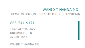Tenn hanna f / picture of daria zorkina / station camp hs 12 view full bio 13. 1093761124 Npi Number Wahid T Hanna Md Knoxville Tn Npi Registry Medical Coding Library Www Hipaaspace Com C 2021