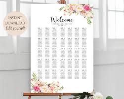 Large Seating Chart Template Alphabetical Seating Chart