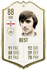 Base, mid, prime and prime moments items. George Best Fifa 21 Icon Player