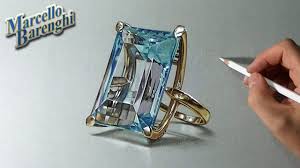 How To Draw An Aquamarine Ring Youtube Jewelry Drawing Jewelry Illustration Diamond Art