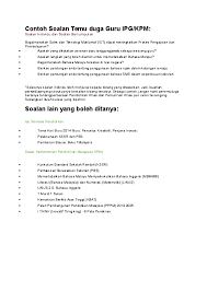 Doc Contoh Soalan Temu Duga Guru Ipg Kalaiyarasi Sk Academia Edu