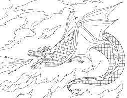 The little dragon throwing fire. Printable Fire Breathing Dragon Coloring Page