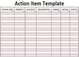 Action Item Template Free Download Ods Excel Pdf Csv