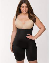 Plus Size Spanx Slimplicity Open Bust Body Suit Lane Bryant Plus Size Bodies Shapewear Women S Shapewear