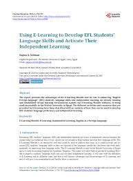 What should go first in a resume: Pdf Using E Learning To Develop Efl Students Language Skills And Activate Their Independent Learning