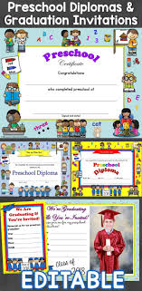 An official certificate of graduation, contains a lot of relevant information. Preschool Pre K Pre Kindergarten Diplomas Certificates Graduation Invitations Lessons For Little Ones By Tina O Block
