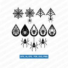 12 Styles Spider Web Earrings Svg Spider Pendant Svg Faux Leather Earring Template Svg Spiderman Laser Jewelry Template Spider Earrings Leather Earrings