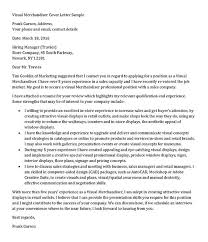 Visual Merchandiser Cover Letter Sample Resume Cover Letter Template Cover Letter For Resume Cover Letter Sample