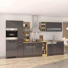 Apothekerschrank küche online bestellen | quelle.de. Kuche Mit Apothekerschrank In Grau Glanz Inkl E Gerate 340x200x60 Bozenia 14 Teilig