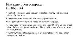 Generations of computers (1st to 5th). The Five Generations Of Computers Ppt Download
