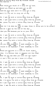 Song Lyrics With Guitar Chords For With A Little Help From My Friends Guitar Songs Easy Guitar Songs Music Chords