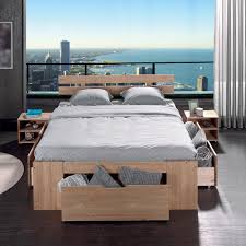 Decouvrez Nos Lits 2 Places En Bois Massif Inspiration Nordique Lit 2 Places Lit Avec Rangement Integre Chambre A Coucher Avec Rangement