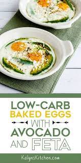 Low Carb Baked Eggs With Avocado And Feta Are A Treat For A Special Breakfast And These Tasty Baked Eggs Are A Avocado Recipes Healthy Recipes Low Carb Baking