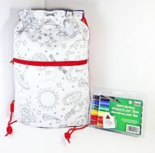 Color Me Bag Coloring Bag Coloring Backpack Drawstring Etsy Colorful Backpacks Bags Kids Drawstring