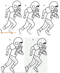 The line for the chin should meet the side of the helmet on the left side. How To Draw A Cartoon American Football Receiver Easy Step By Step Drawing Tutorial How To Draw Step By Step Drawing Tutorials