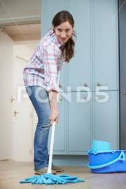 Woman Cleaning Kitchen Floor With Mop Stock Photos Ad Kitchen Cleaning Woman Floor