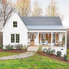 Keep The White But Paint The Window Frames New Wood Shutters W Matching Brown Door Modern Farmhouse Exterior White Farmhouse Exterior House Exterior