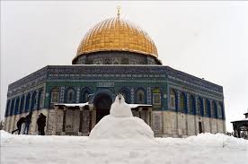 The site on which the silver domed mosque sits. Heavy Snow Blankets Jerusalem