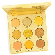 Colourpop Uh Huh Honey 9 Pan Pressed Powder Palette Review Swatches Yellow Eyeshadow Palette Colourpop Eyeshadow Makeup Eyeshadow Palette
