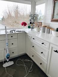 For example, wood cabinets can become steam burned (a white film develops) and thermofoil, melamine or wood alternative cabinets can discolor or even melt. The Cleaning Tool I Didn T Know I Desperately Needed For My Kitchen And Bathroom The Inspired Room