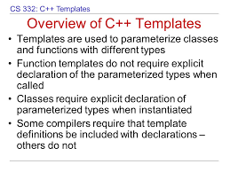 Overview Of C Templates Ppt Video Online Download