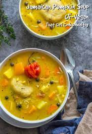Jamaican Pumpkin Soup Vegan Style Recipe Vegan Soup Recipes Pumpkin Soup Soup Dish