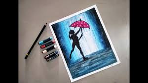 Scenery Rainy Day Drawing With Oil Pastels In this video i show you how to draw beautiful scenery, using oil pastels for beginners.hope. scenery rainy day drawing with oil pastels