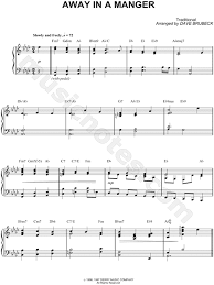 Dave Brubeck Away In A Manger Sheet Music Piano Solo In Ab Major Transposable Download Print Sku Mn0027068