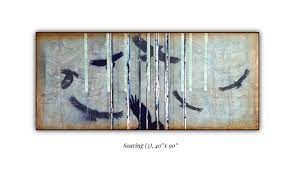 Dean Dass. Blue Cloud 32 x 70. Mixed Media