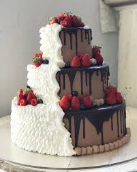 Consider A Divided Cake If You And Your Fiance Can Decide Between Chocolate Or Vanilla Chocolate Wedding Cake Cake Beautiful Wedding Cakes