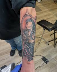 Forearm half sleeve done by Walter. Call the shop to set up an appointment  with him!