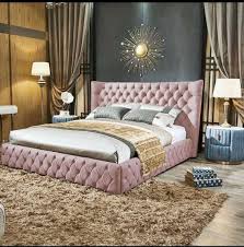 Raymour & flanigan carries bedroom sets for twin, full, queen, king and. Royale Bed King Plush Velvet Pink My Furniture Direct