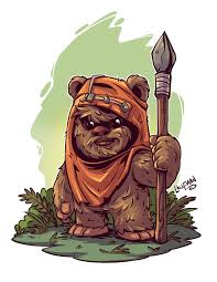 Ewok Print By Dereklaufman Star Wars Drawings Star Wars Cartoon Star Wars Art