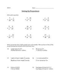 Setting Up Proportions Math Worksheet Proportion Math Proportions Worksheet Algebra Problems