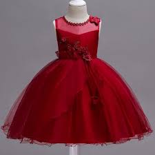 Baby Girl Red Dress For Wedding Princess Party Dress Baby Girl Red Dress Girls Floral Dress Kids Dresses