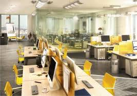 Open Office Plan With Bright Atmosphere Open Office Plan Office Layout Open Office Design Open Office Layout