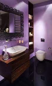 Maybe you would like to learn more about one of these? I Love The Wall Color Shelves And The Mirror Beautiful Purple Bathrooms Apartment Bathroom Design Purple Bathroom Furniture