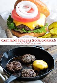 Cast Iron Burgers Recipe Pin Cast Iron Burgers Grilled Burger Recipes How To Cook Burgers