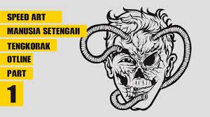 238 x 250 jpeg 17kb. Speed Art Vector Otline Manusia Setengah Tengkorak Youtube