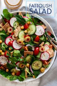 Fattoush Salad With Chickpeas Recipe In 2020 Fresh Salad Healthy Clean Eating Recipes Salad Recipes
