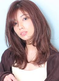 ウォームカラー 大人のくびれセミロング bangs バングス ヘアスタイル ロング ロング かきあげ 髪型