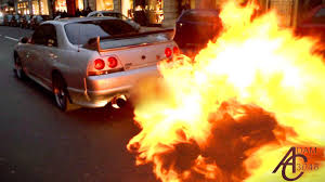 nissan skyline huge flames police let him off nissan skyline nissan skyline