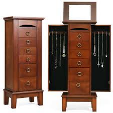 This shellburne free standing jewelry armoire not only exudes elegance but also holds treasured jewelry and baubles. Goplus New Wood Jewelry Cabinet Armoire Storage Box Chest Stand Organizer Necklace