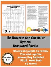 This Crossword Puzzle On The Universe And Solar System Contains 40 Key Vocabulary Words That Ea Upper Elementary Science Elementary School Math Science Lessons