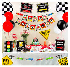 Race Car Birthday Party Decoration Set Race Car Party Signs Racing Banner Race Car Birthday Party Cars Birthday Party Decorations Race Car Party Decorations