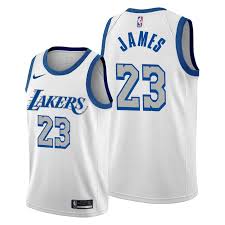 The lakers keep their franchise font but don blue and white as they reference the minneapolis and 1960s la lakers. Lebron James Los Angeles Lakers White City Edition New Blue Silver Logo 2020 21 Jersey Gift4u Store